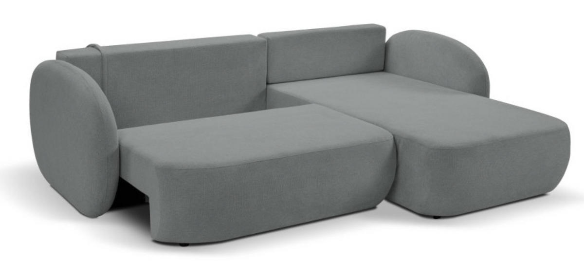 ECKSOFA Dunkelgrau OLIVIO Ausziehbar Rechts - Dunkelgrau/Grau, Textil (174/248cm) - Sepro Meble