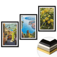 WANDBILDER 3er-Set - 40x60 cm Schwarzer Rahmen - Straßen am Meer, ein Meer aus Zitronen - Schwarz, Kunststoff (40/60cm) - ArtPrintCave