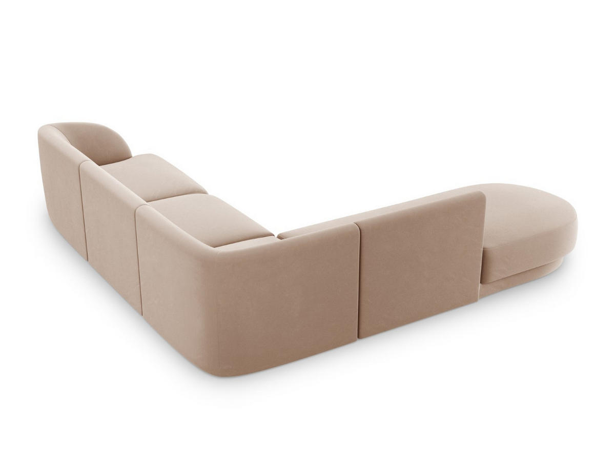 ECKSOFA links Miley aus Samt cappuccino 6 Sitzplätze - Cappuccino, Textil (248/255cm) - Micadoni