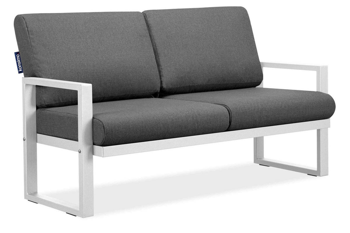 TERRASSENMÖBEL FRENA im Loft-Stil, weiß - Weiß/Grau, Metall - KONSIMO®