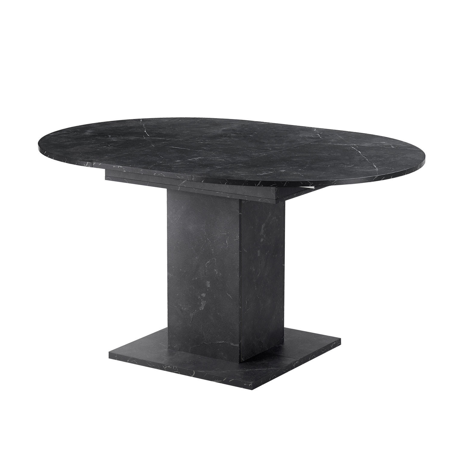 ESSTISCH WIM 100-140/100/74 cm - Anthrazit/Schwarz, Holzwerkstoff (100/100/74cm) - B&D Home