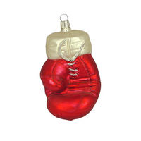 CHRISTBAUMSCHMUCK Boxhandschuh Rot Seidenweiss 13 cm - Multicolor, Metall (0.1/13/0.1cm)