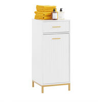 WÄSCHESCHRANK Weiß - Weiß, Holzwerkstoff/Metall (40/95/40cm) - SoBuy