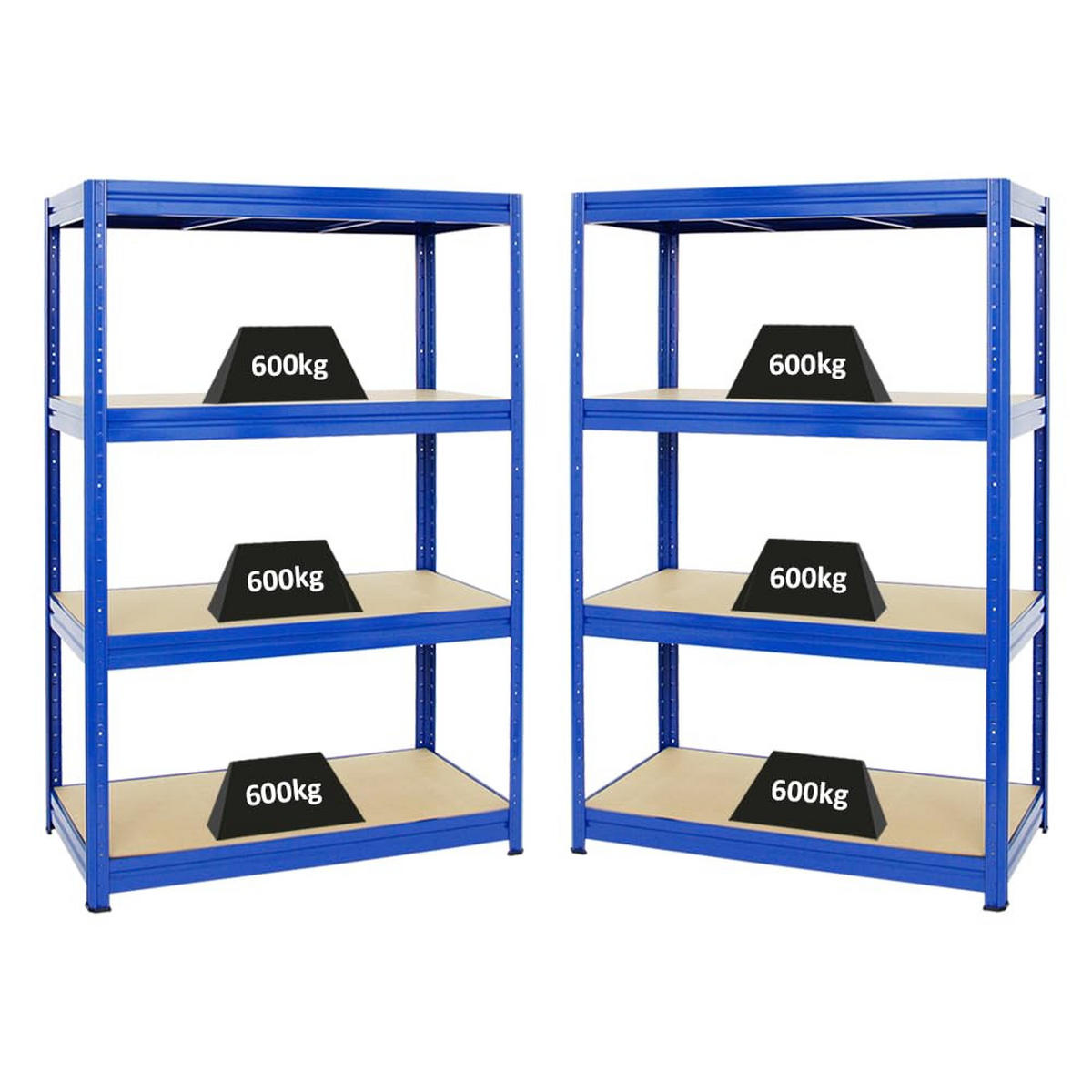 SCHWERLASTREGAL Dino 2er-Set mit 2x 180x120x60 cm Fachlast 600 kg Blau - Blau, Metall (240/180/60cm) - PROREGAL