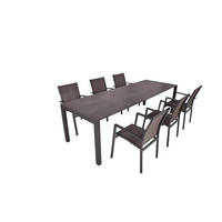 GARTEN-SITZGRUPPE Hauke 7-teilig Gartenmöbel-Set - Dunkelbraun, Kunststoff - DELUKE