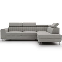 ECKSOFA Berona Grau Rechts - Grau, Holz/Textil (255/190cm) - Graingold