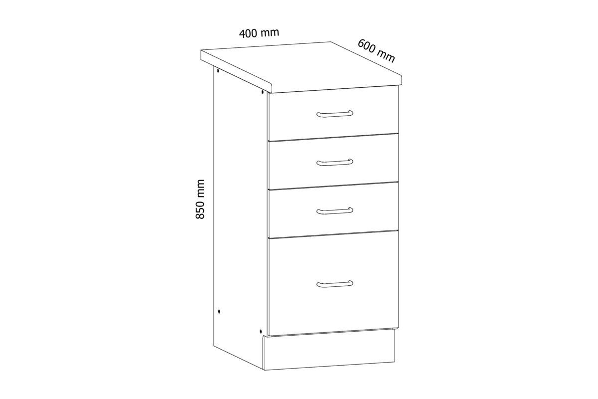UNTERSCHRANK D40S4 – Sycylia Milano – Milano / Walnuss - Walnussfarben, Holzwerkstoff (40/82/47cm) - ROYAL24_MARKT