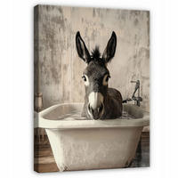 BILDER Abstrakt Esel Badewanne Modern Badezimmer 120x80 - Beige, Holzwerkstoff (80/120cm) - Wallarena