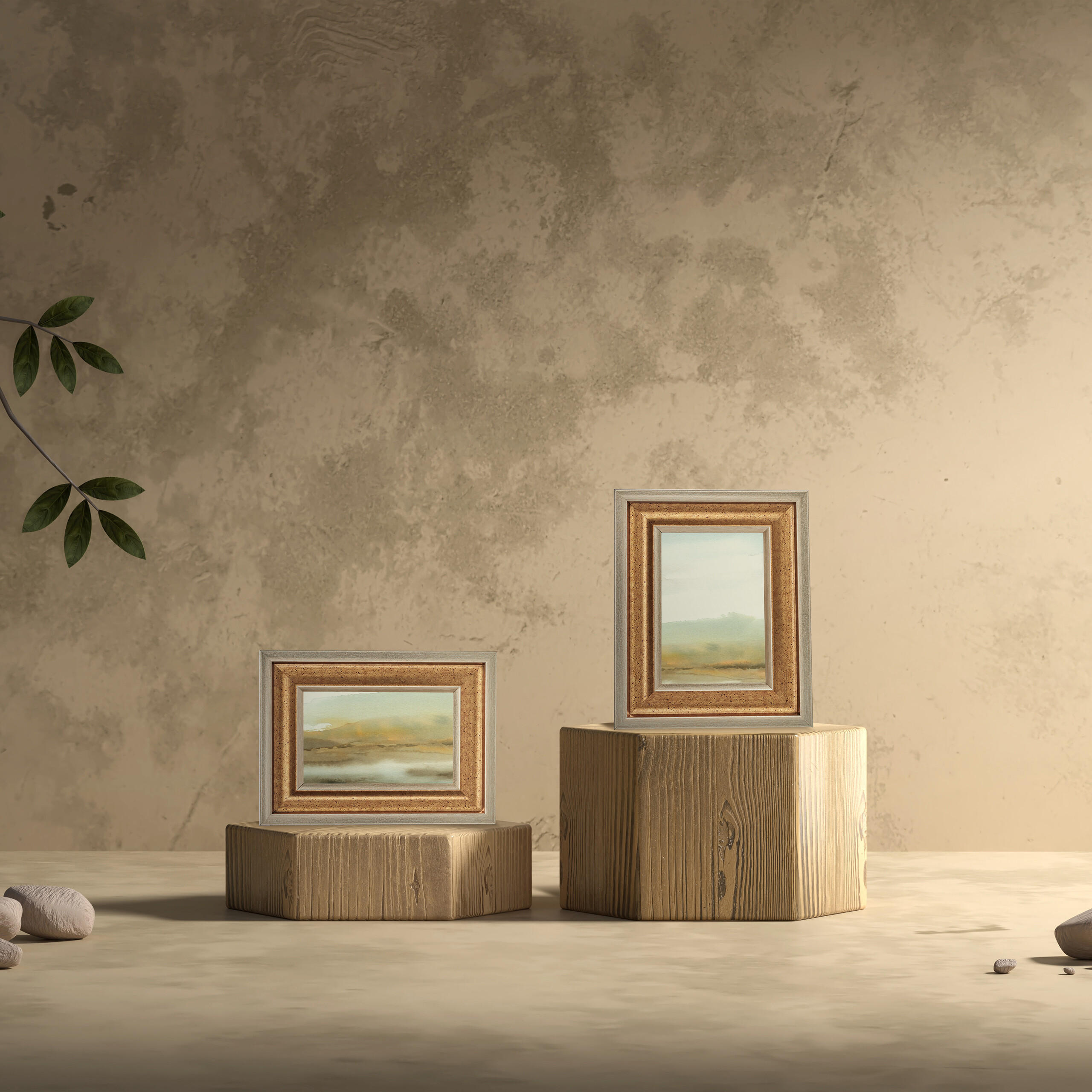 2XBILDERRAHMEN - Goldfarben, Glas/Kunststoff (20/25/2cm) - Relaxdays