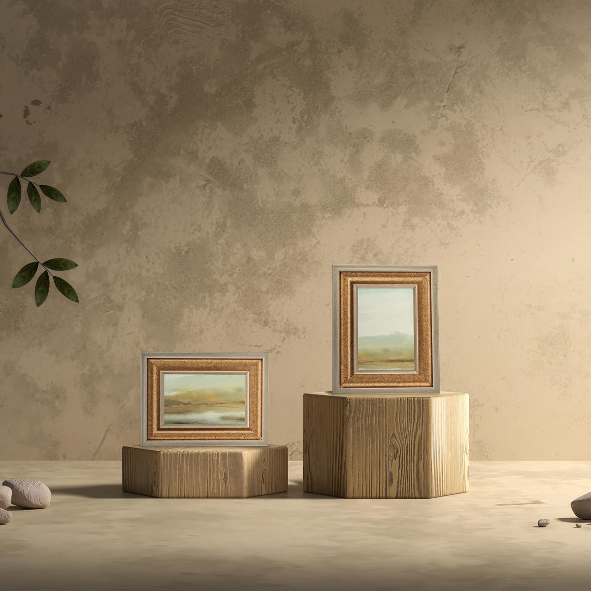 2XBILDERRAHMEN - Goldfarben, Glas/Kunststoff (20/25/2cm) - Relaxdays