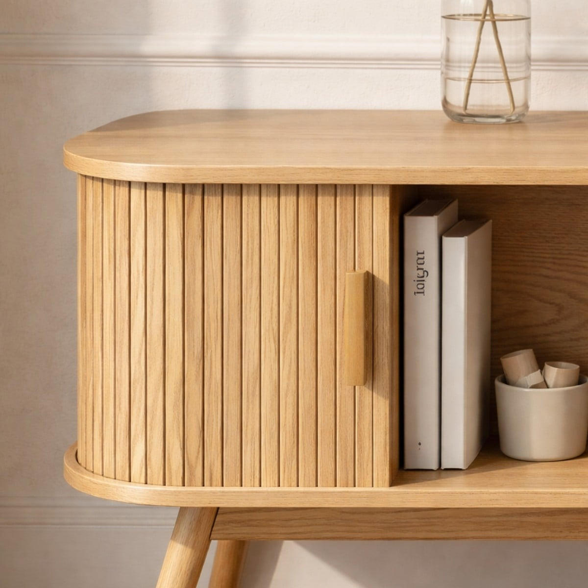 TV-MÖBEL 2 Schiebetüren ernest 39/55/119 cm - Eschefarben, Holzwerkstoff (119/55/46cm) - Calicosy