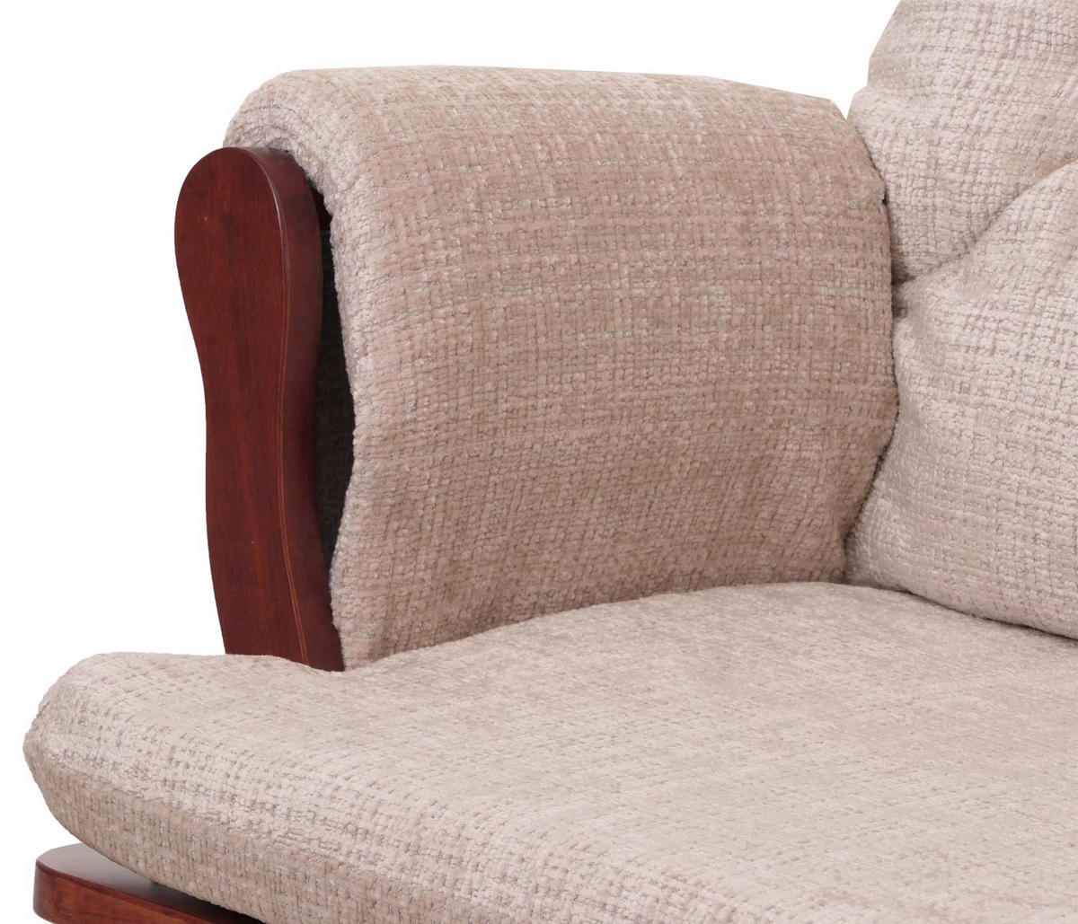 RELAXSESSEL Cremeweiß, Braun - Weiß/Braun, Textil (75/100/71cm) - MCW