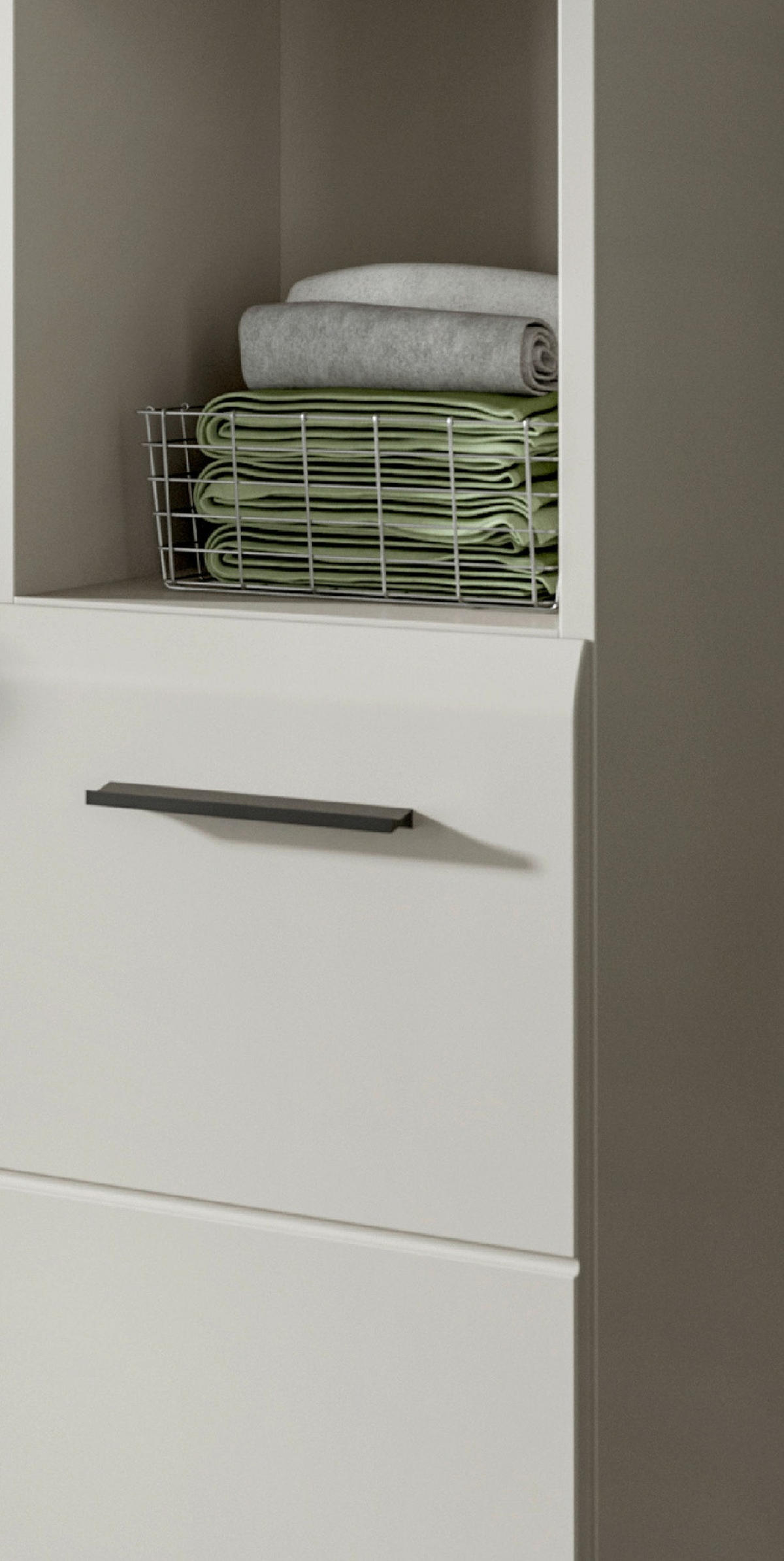 BADMÖBEL-SET Kaschmir 3-teilig 105 cm, Badkombination in modernem Design - Kaschmir/Schwarz, Glas/Holzwerkstoff (105/185/30cm) - Inn.Furn