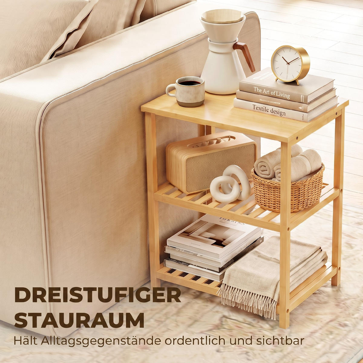 BEISTELLTISCH Naturfarben 40.6/30.0/50.5cm - Naturfarben, Holz (40.6/30/50.5cm)
