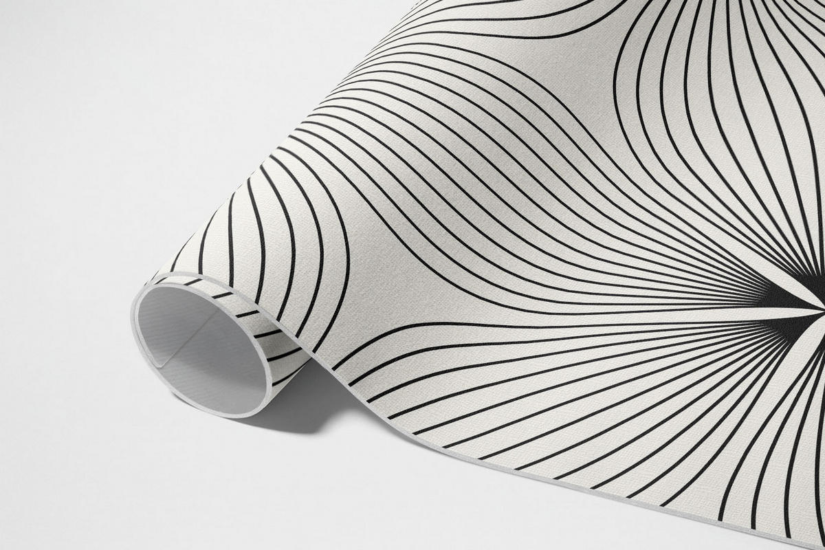 TEPPICH 150x225 cm Stilvolle Blumen Dunkle Linien - Schwarz, Kunststoff (150/225cm) - Wallfluent