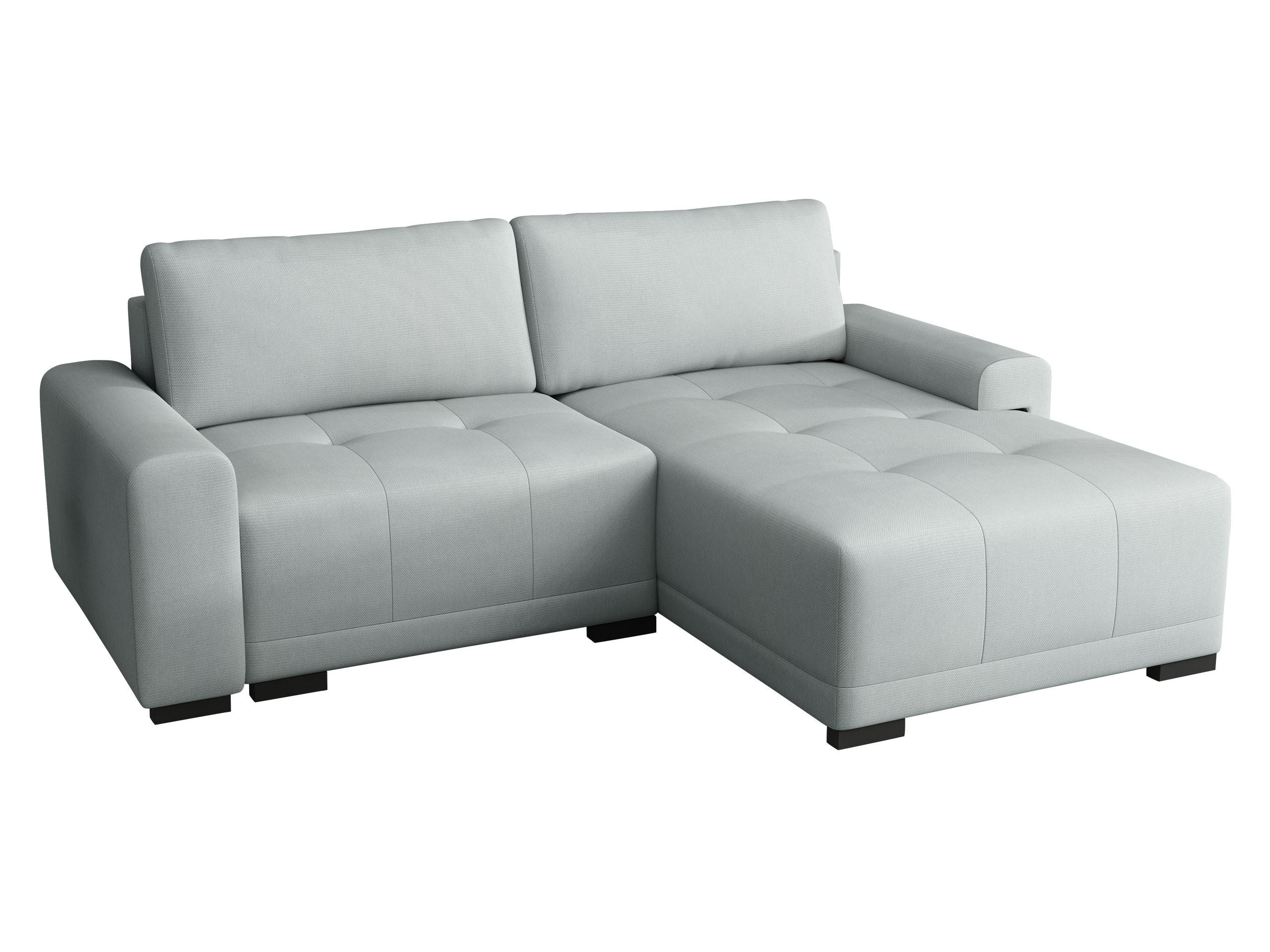 ECKSOFA Milton - Silberfarben/Schwarz, Holz/Textil (237/180cm) - MIRJAN24