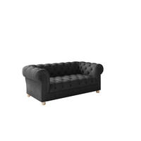 SOFA 2-Sitzer CHESTERFIELD Elegant Klassisch Schick Stoff Whisper Velours Graphit - Graphitfarben, Holz/Textil (152/77/90cm) - Kaiser Möbel