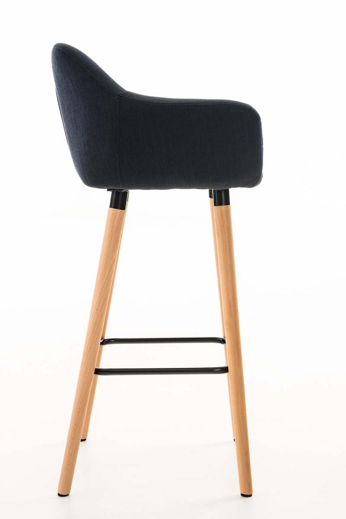 BARHOCKER Grande, 2er Set, Gestell Holz, Stoff Schwarz - Schwarz/Braun, Holz/Textil (55/99/46cm) - TPFLiving