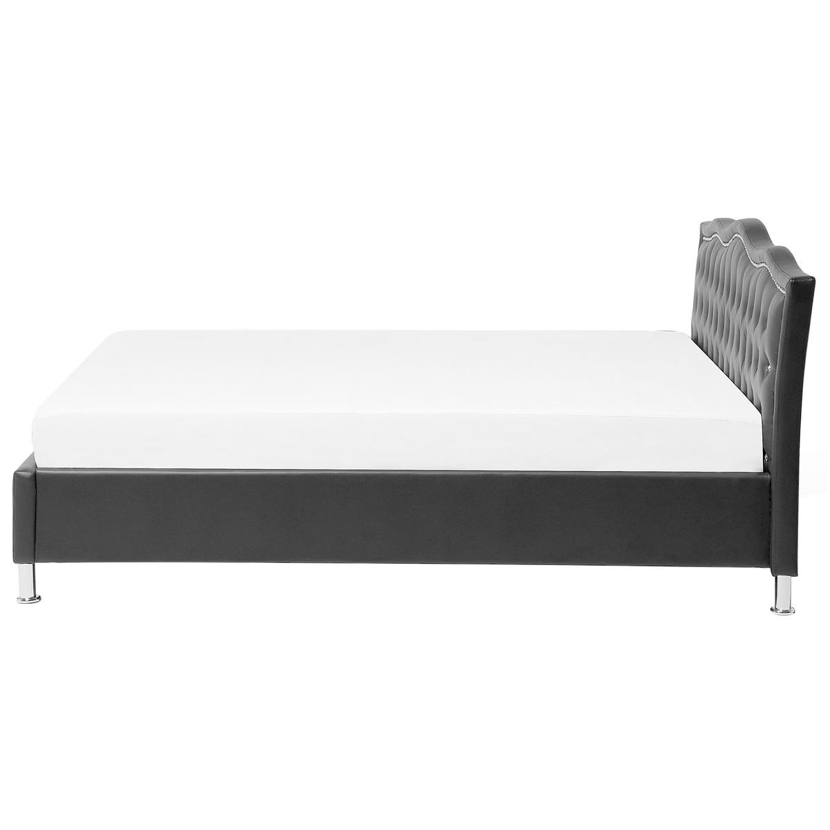 BETT 180/200cm Schwarz Metz - Schwarz, Kunststoff/Textil (180/200cm) - Beliani
