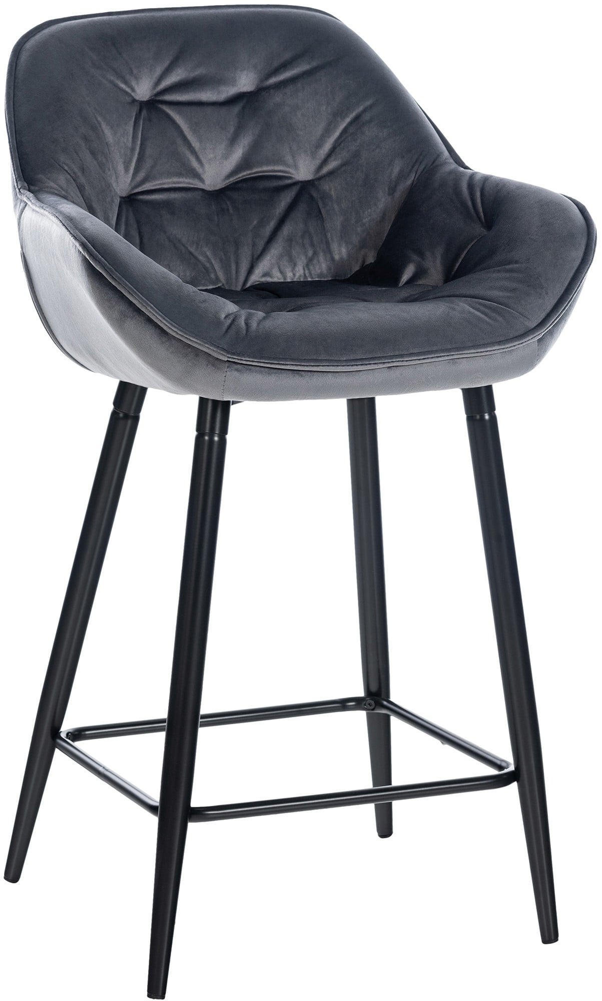 BARHOCKER Samt dunkelgrau - Dunkelgrau, Textil/Metall (54/93.5/57.5cm) - CLP
