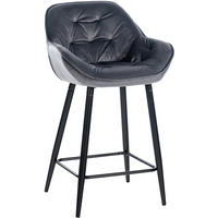BARHOCKER Samt dunkelgrau - Dunkelgrau, Textil/Metall (54/93.5/57.5cm) - CLP
