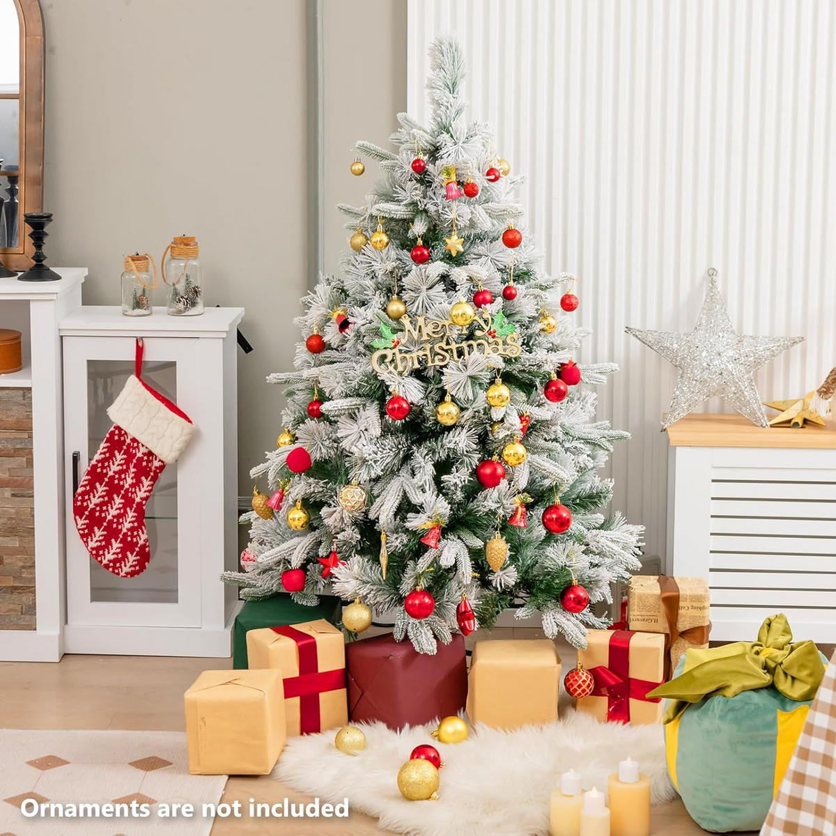 WEIHNACHTSBAUM Beleuchtung Grün - Grün, Kunststoff (136cm) - COSTWAY