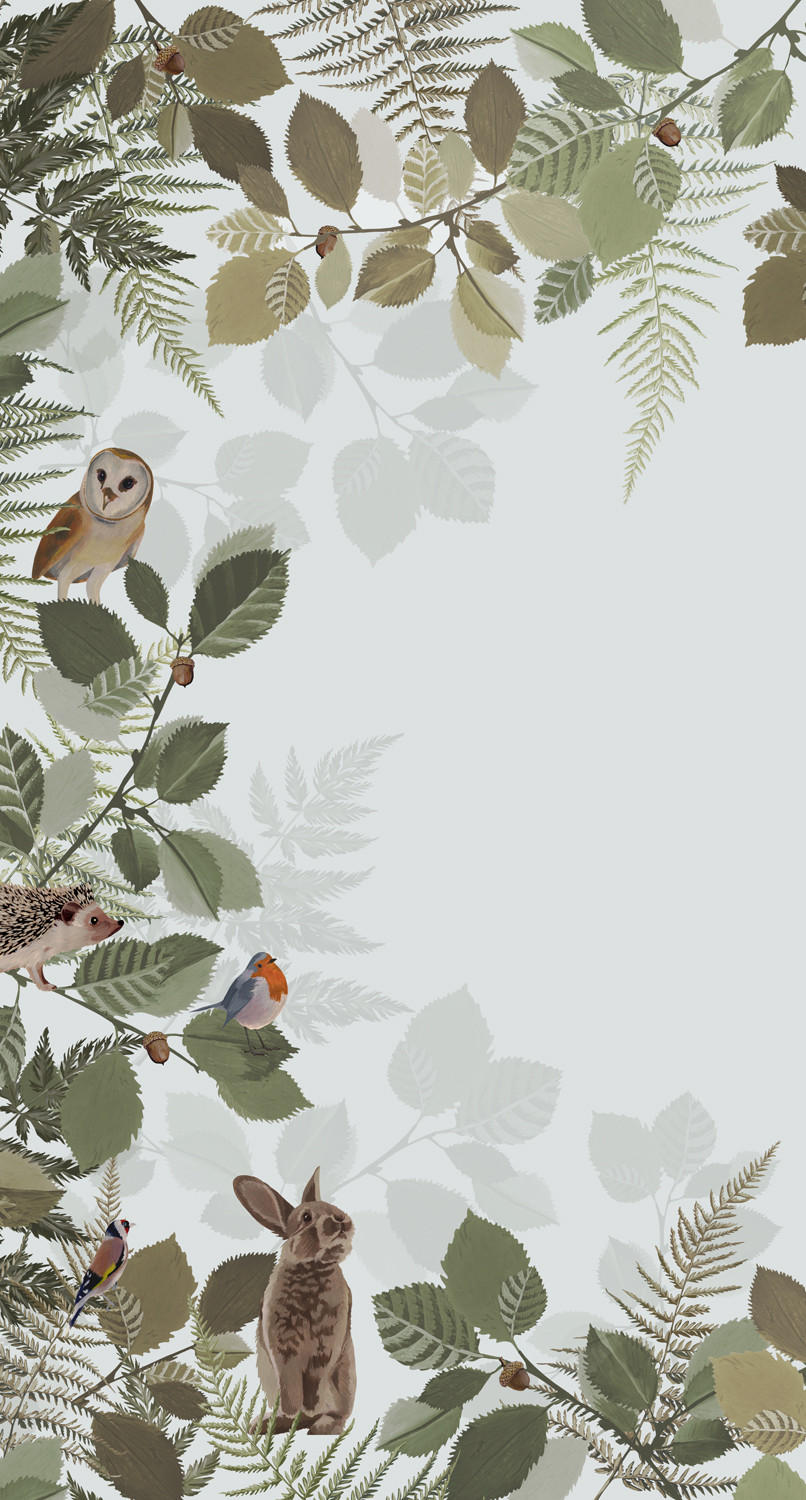 FOTOTAPETE Waldtiere 150 x 279 cm - Grün, Papier (150/279cm) - ESTAhome
