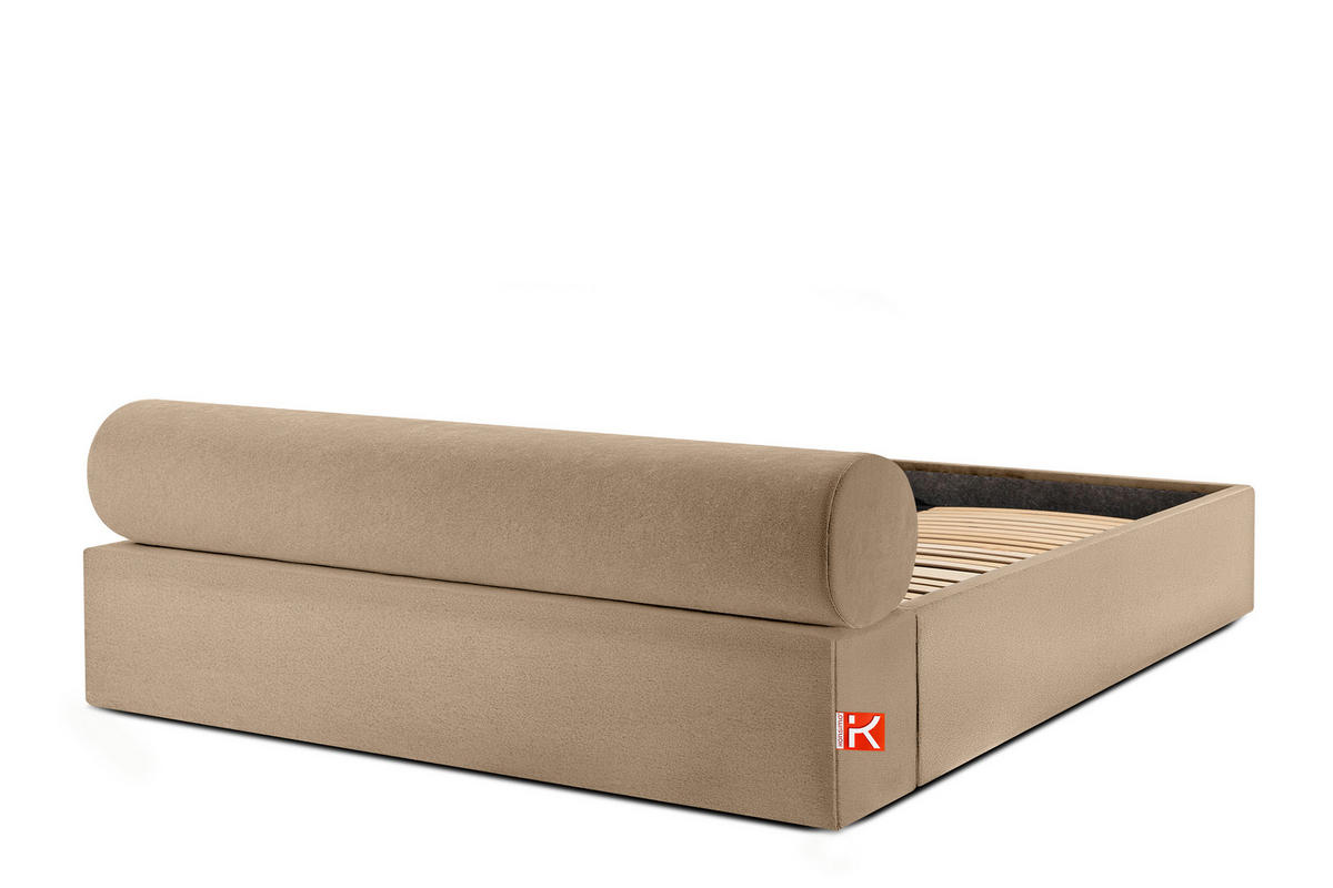 POLSTERBETT LUNEO - Beige/Schwarz, Holz/Holzwerkstoff (202/204cm) - KONSIMO®