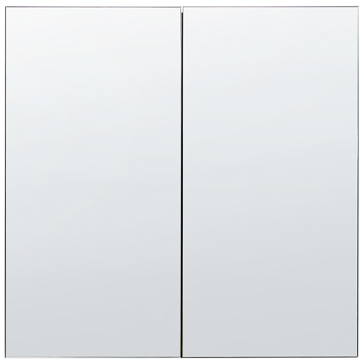 KOUPELNOVÁ ZRCADLOVÁ SKŘÍŇKA 60/60 cm Černá Navarra - černá/stříbrná, kompozitní dřevo (60/60/14cm) - Beliani