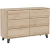 KOMMODE Home mit 6 Schubladen, 120 cm, ohne Griffe, eiche Artisan - Schwarz/Eiche Artisan, Holzwerkstoff (120/80/40cm) - Beautysofa