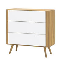 KOMMODE - Wildeiche teilmassiv - Weiß / Wildeiche - Weiß, Holzwerkstoff (90/90/42cm) - home24