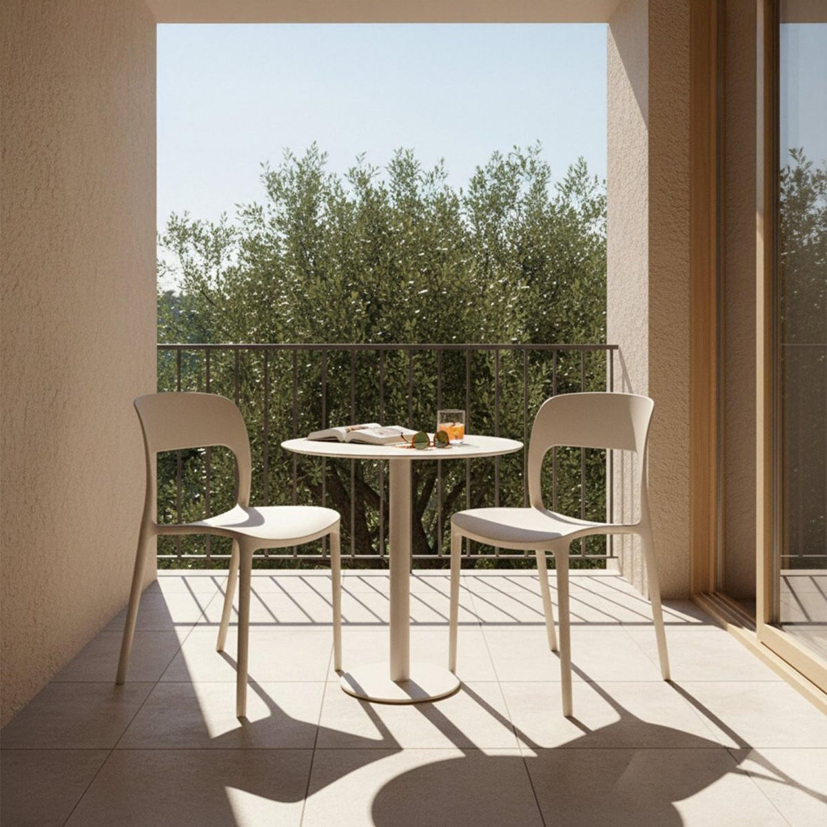 GARTENSTUHL Klint Beige 46 cm x 83 cm 4er-Set - Beige, Kunststoff (46/83/58cm) - Klast Home