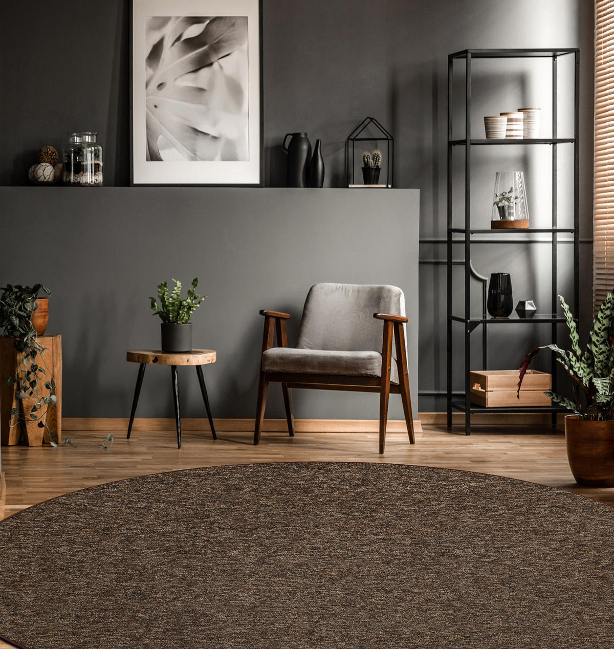 TEPPICH rund SUPERSTAR 133 cm - Braun, Textil (133/133cm) - rugsX