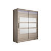 SCHWEBETÜRENSCHRANK Westa VII, mit RGB LED Beleuchtung - Silberfarben/Trüffeleichefarben, Holzwerkstoff/Metall (150/200/58cm) - MIRJAN24