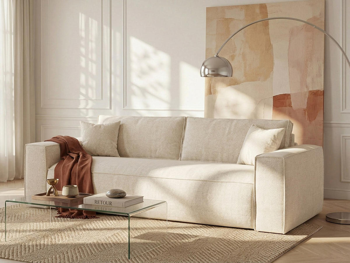 SCHLAFSOFA - 4 Personen - Stoff - Beige - - Beige, Textil (236/80/105cm) - Vente-Unique