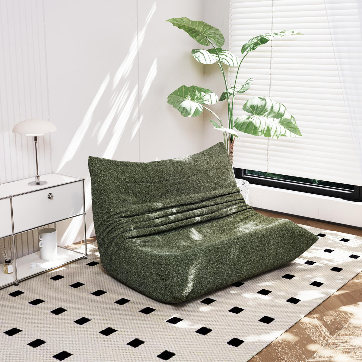 SITZSACK in Grün Relaxsessel Indoor-Lazy Sofa mit Hochelastischer Schwamm, Leicht zu bewegen - Grün, Textil (149/82/114cm) - STILVORA