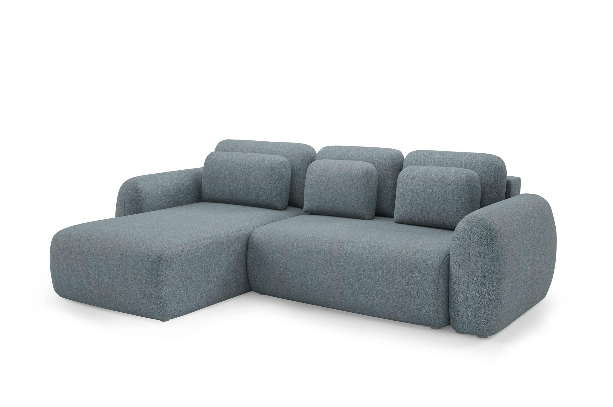 ECKSOFA Gaston Mit Schlaffunktion - Anthrazit, Holzwerkstoff/Textil (304/190cm) - Fun Möbel