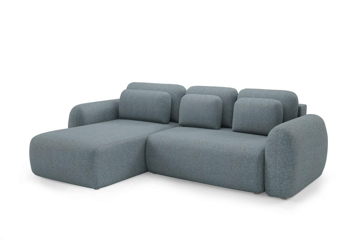 ECKSOFA Gaston Mit Schlaffunktion - Anthrazit, Holzwerkstoff/Textil (304/190cm) - Fun Möbel