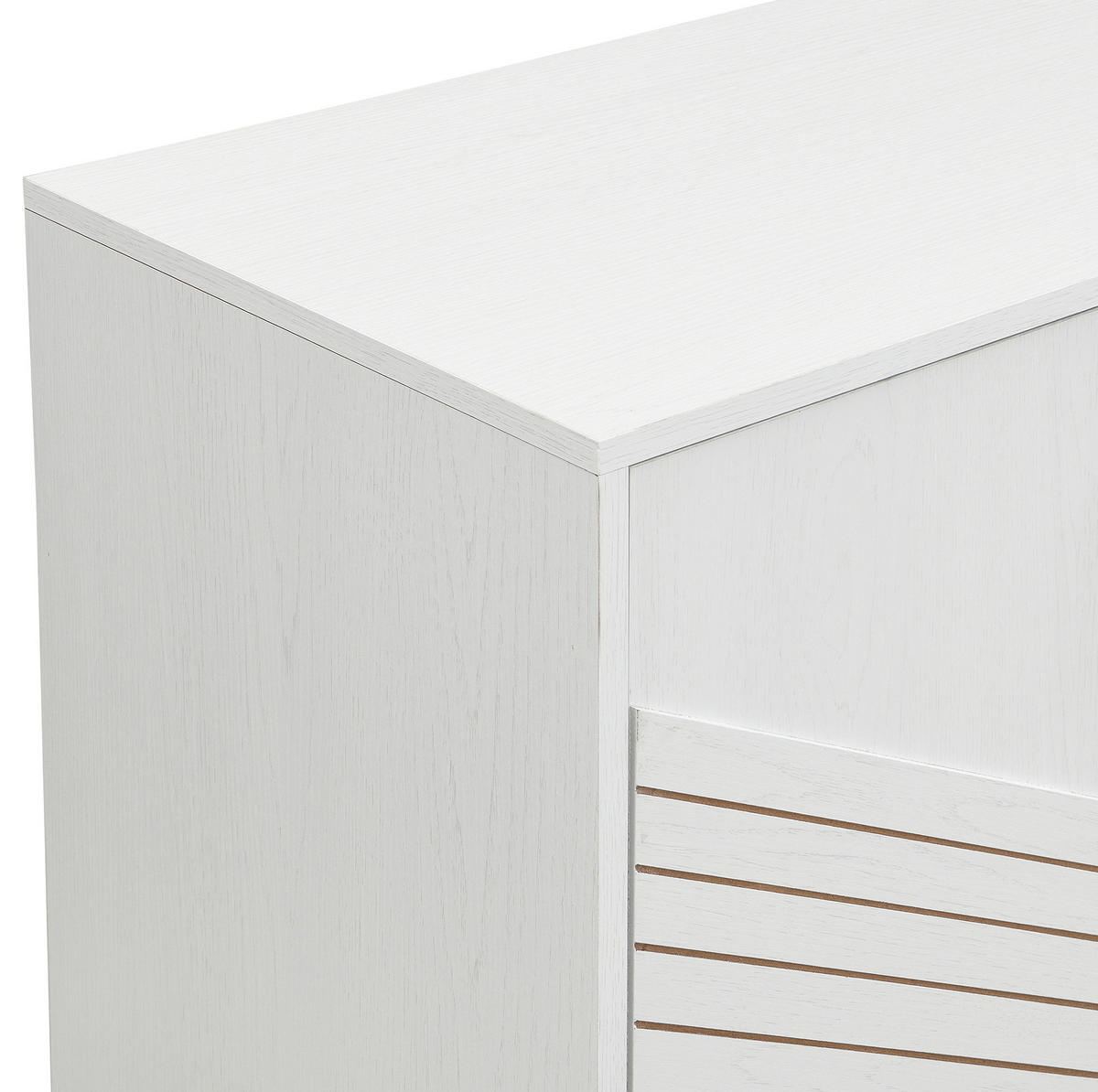 SIDEBOARD 160/40/80.5 cm Weiß mit Holzmaserung aus MDF mit 4 Türen - Weiß, Holzwerkstoff (40/80.5/160cm) - OKMYHOME