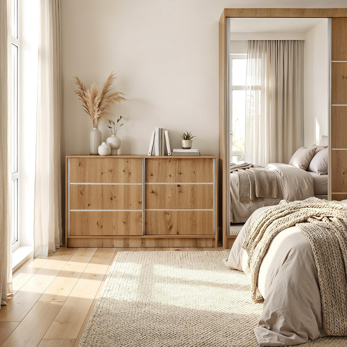KOMMODE Samantha 160 cm, mit Sprossen, artisan - Braun, Kunststoff (161/85/44cm) - Margaret Hadas24