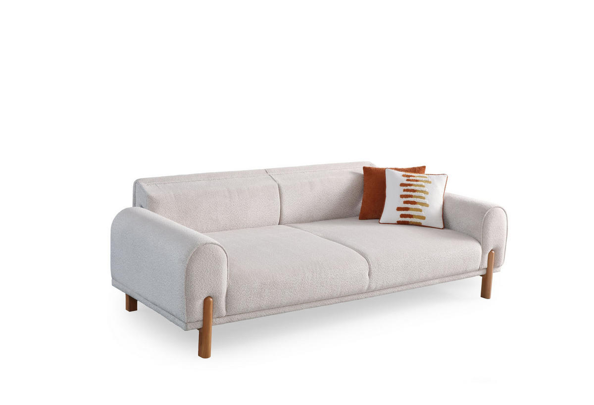 2-SITZER Sofa RUBIN, Beige - Beige, Leder/Holz (185/81/93cm) - Villa Möbel