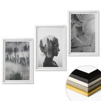 WANDBILDER 3er-Set - 40x60 cm Weißer Rahmen - Waldnebelporträt Baum Löwenzahn - Weiß, Kunststoff (40/60cm) - ArtPrintCave