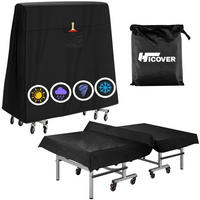 TISCHTENNISPLATTEN-ABDECKUNG Wasserdicht 600D Oxford 270 x 150 cm - Schwarz, Textil (150/185/270cm)