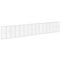 GARTENZAUN, Gabionenkorb mit Abdeckung, 900/30/150 cm, aus Verzinkter Stahl - Silberfarben, Metall (30/150cm) - vidaXL
