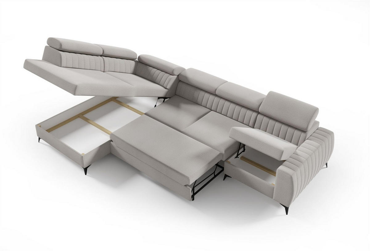 ECKSOFA Toronto Xl - Dunkelgrün, Holzwerkstoff/Textil (340/200cm) - Fun Möbel