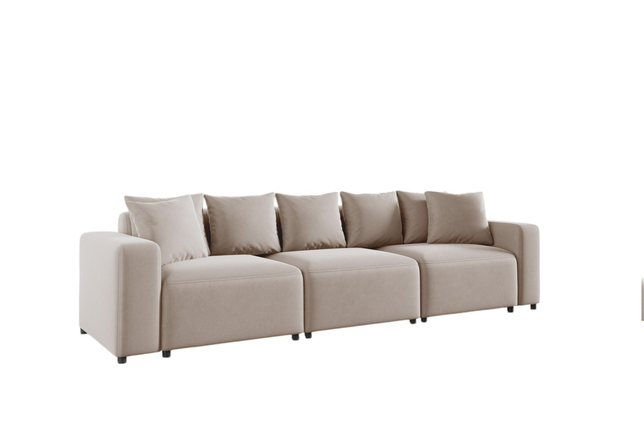 SOFA Megan 3-sitzer In Salvador - Beige, Holzwerkstoff/Textil (327/75/98cm) - Fun Möbel