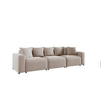 SOFA Megan 3-sitzer In Salvador - Beige, Holzwerkstoff/Textil (327/75/98cm) - Fun Möbel