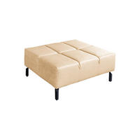 POLSTERHOCKER NELSON Beige Leder - Beige, Leder (107/43/71cm) - KAWOLA