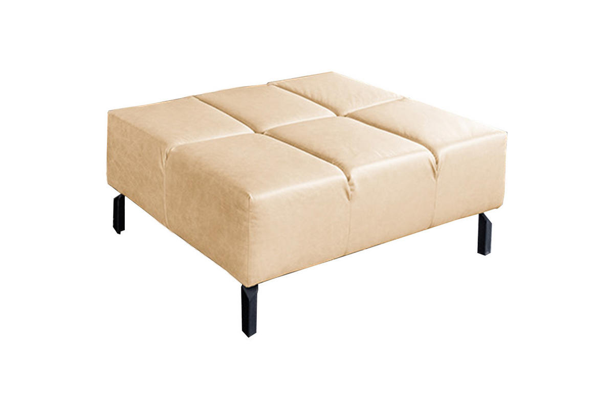 POLSTERHOCKER NELSON Beige Leder - Beige, Leder (107/43/71cm) - KAWOLA