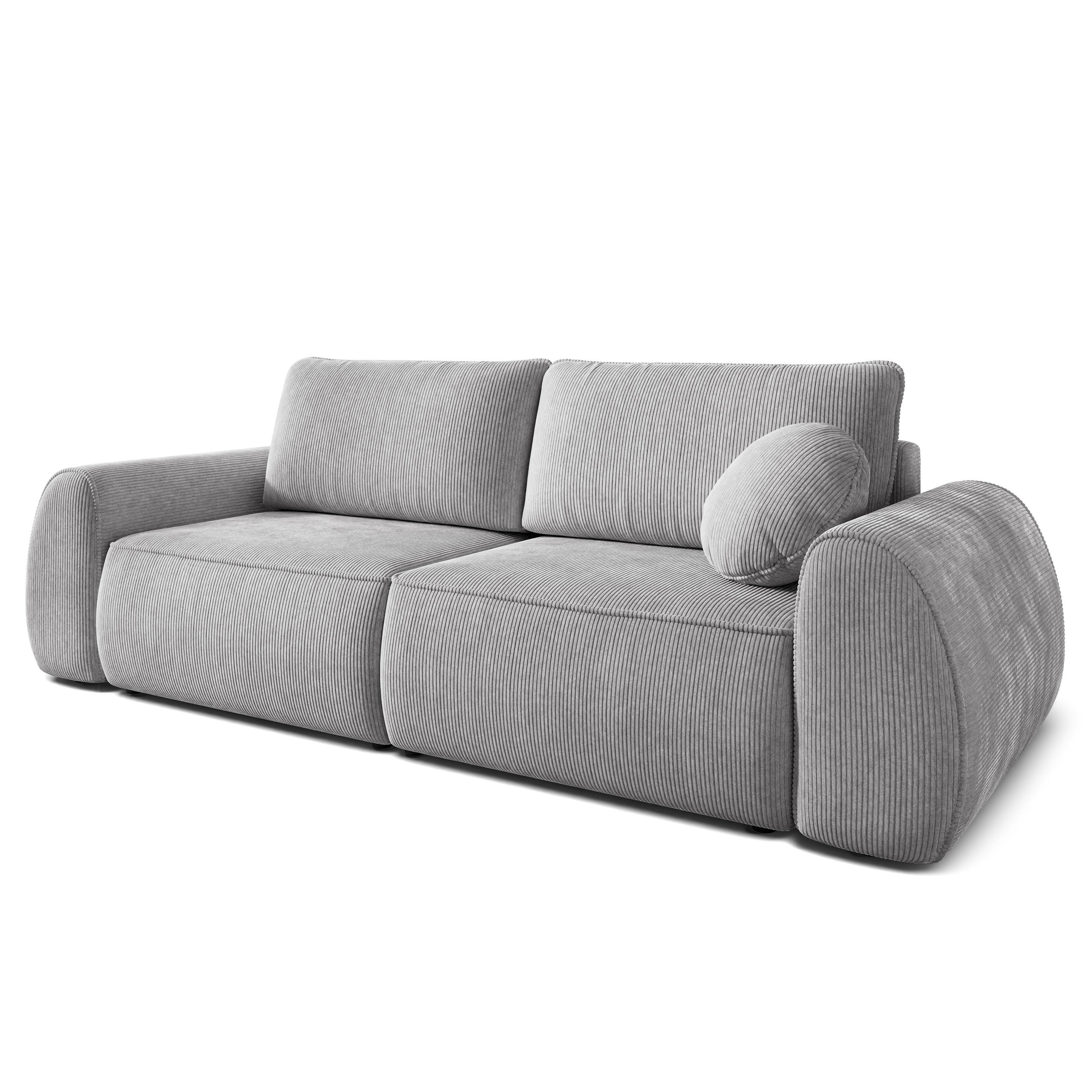 Masseno Bettsofa Hellgrau 264x96x106 cm